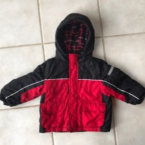 Faded Glory Black Red Winter Coat Jacket